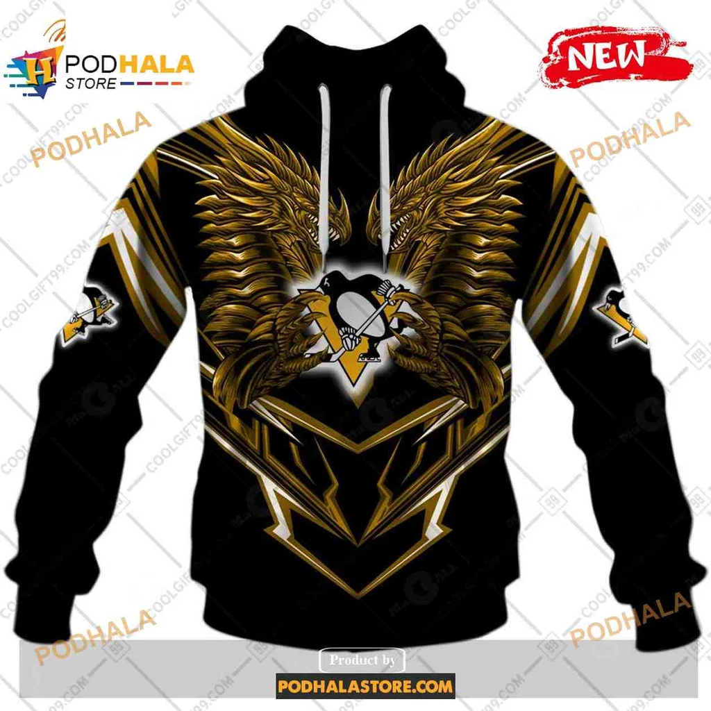 Fierce Pittsburgh Penguins Dragon 3d Hoodie With Bold Graphic Design