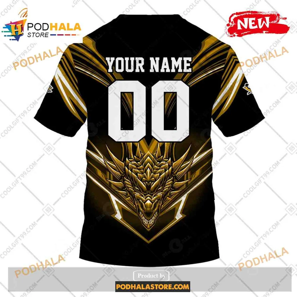 Fierce Pittsburgh Penguins Dragon 3D Print Hoodie With Bold Graphic Design Fierce Pittsburgh Penguins Dragon 3D Print Hoodie With Bold Graphic Design