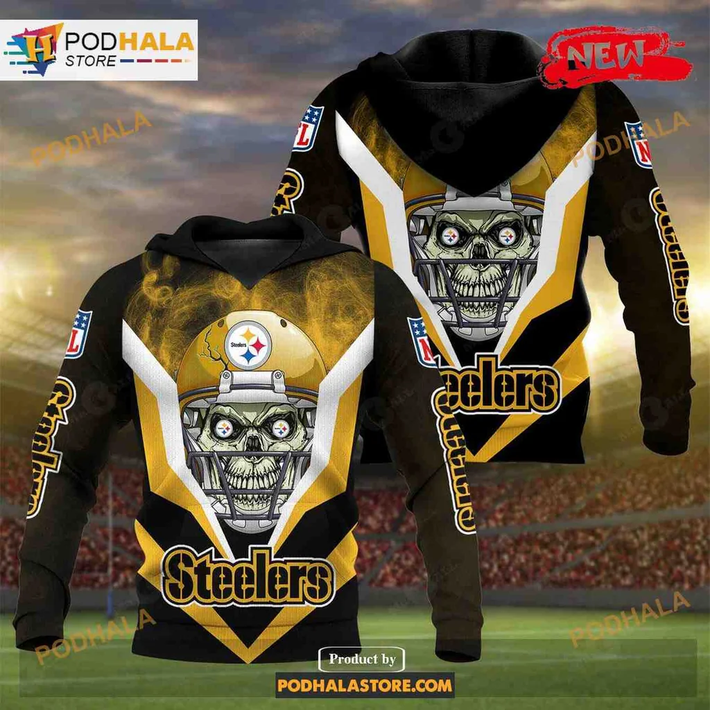 Fierce Pittsburgh Steelers Skull 3d Hoodie With Bold Team Colors