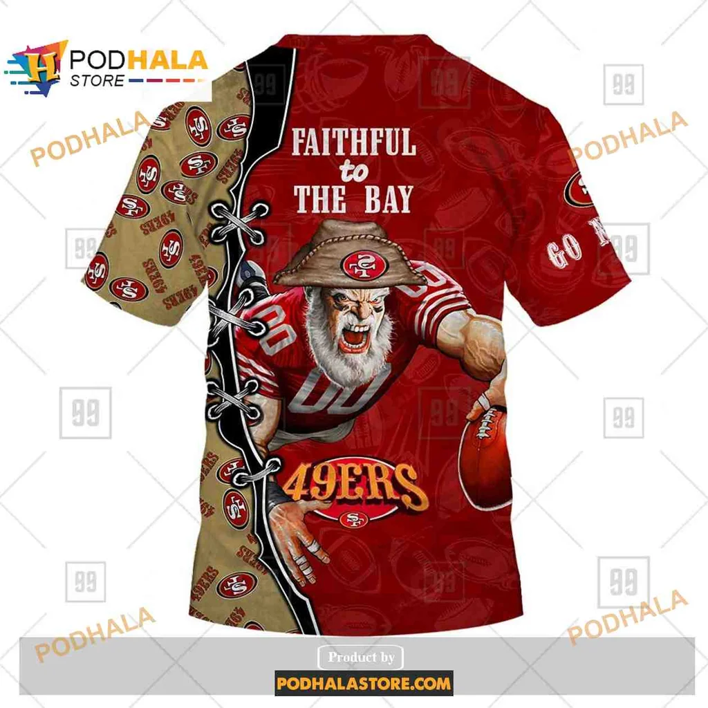Fierce San Francisco 49ers Warrior Hoodie With Bear Character Design - View 3 Fierce San Francisco 49ers Warrior Hoodie With Bear Character Design - View 3