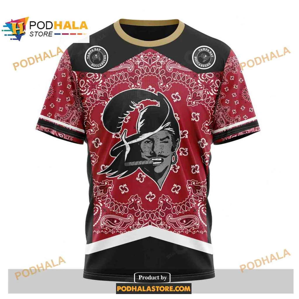Fierce Tampa Bay Buccaneers Pirate AOP Hoodie With Classic Bandana Design Fierce Tampa Bay Buccaneers Pirate AOP Hoodie With Classic Bandana Design