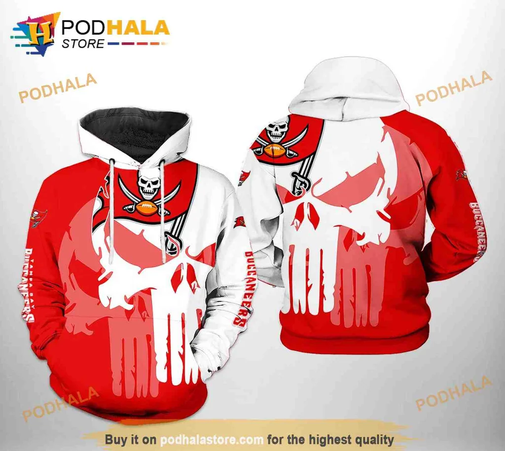 Fierce Tampa Bay Buccaneers Skull 3d Hoodie With Pirate Ship Design