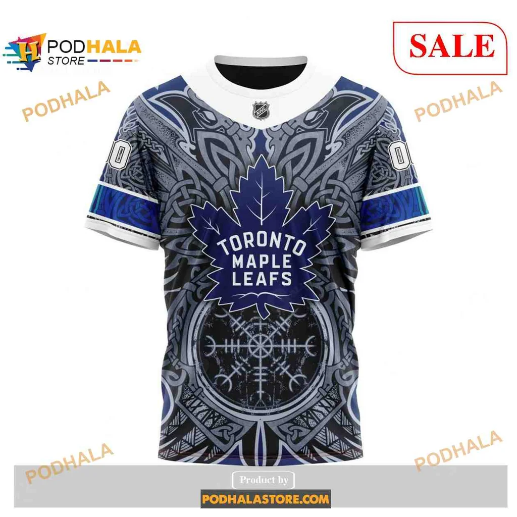 Fierce Toronto Maple Leafs Viking AOP Hoodie With Norse Symbols Fierce Toronto Maple Leafs Viking AOP Hoodie With Norse Symbols