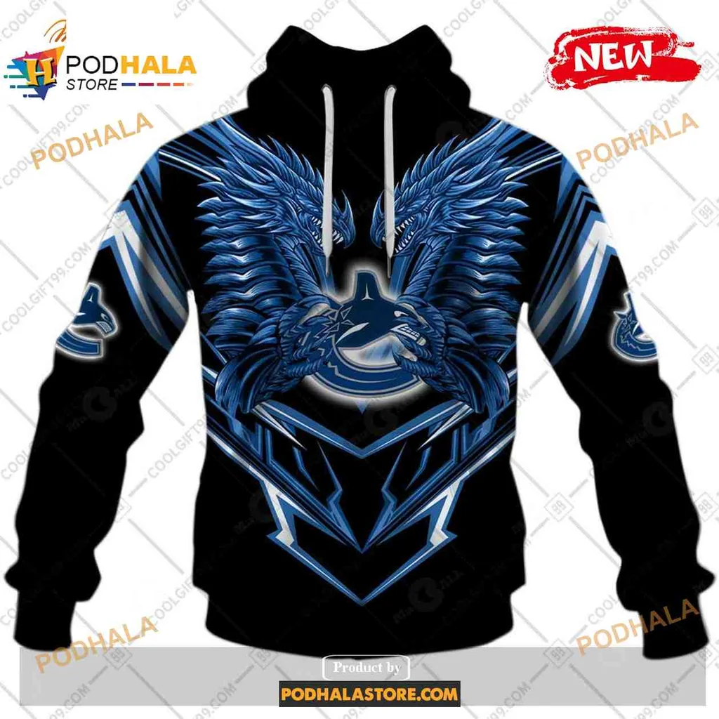 Fierce Vancouver Canucks Dragon 3d Hoodie With Bold Graphic Design
