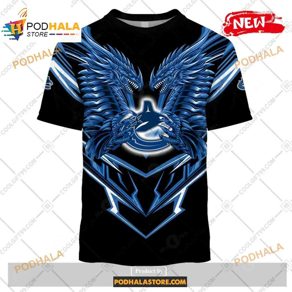 Fierce Vancouver Canucks Dragon All Over Print Hoodie With Bold Graphic Design Fierce Vancouver Canucks Dragon All Over Print Hoodie With Bold Graphic Design