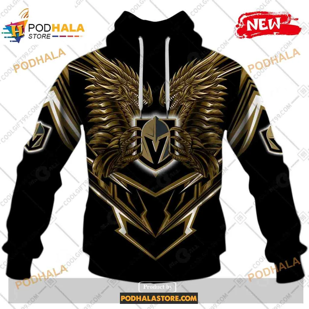 Fierce Vegas Golden Knights Dragon 3d Hoodie With Bold Design