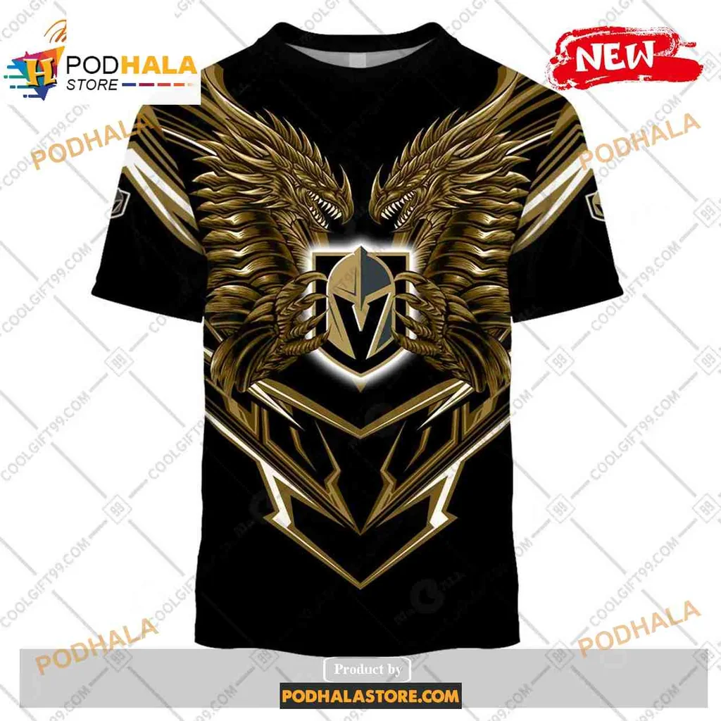 Fierce Vegas Golden Knights Dragon All Over Print Hoodie With Bold Design Fierce Vegas Golden Knights Dragon All Over Print Hoodie With Bold Design