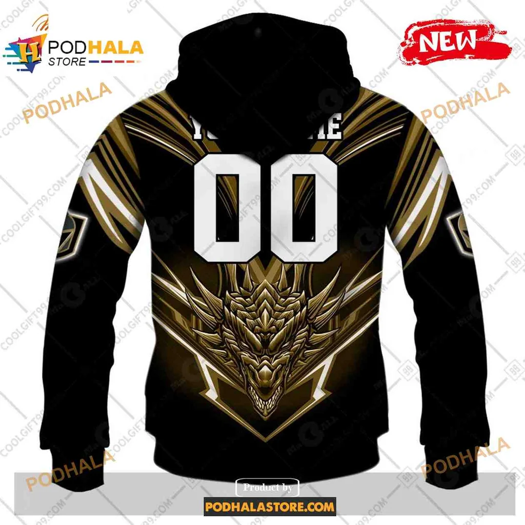 Fierce Vegas Golden Knights Dragon AOP Hoodie With Bold Design Fierce Vegas Golden Knights Dragon AOP Hoodie With Bold Design