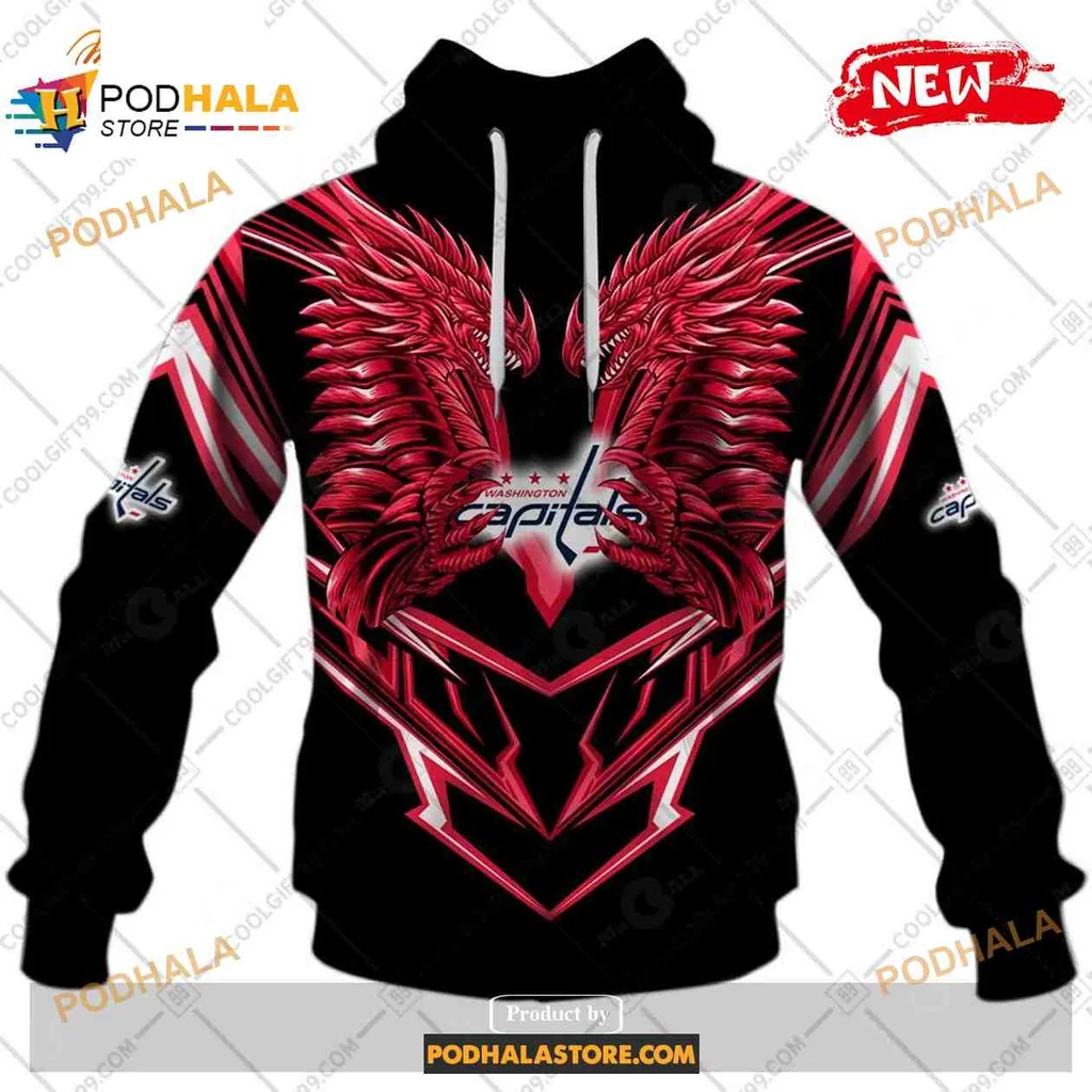 Fierce Washington Capitals Dragon 3d Hoodie With Bold Design