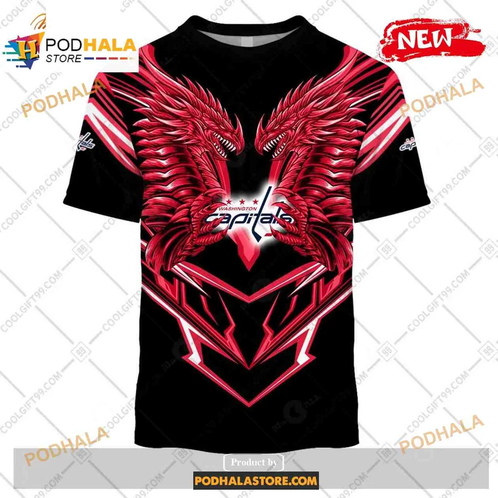 Fierce Washington Capitals Dragon All Over Print Hoodie With Bold Design Fierce Washington Capitals Dragon All Over Print Hoodie With Bold Design