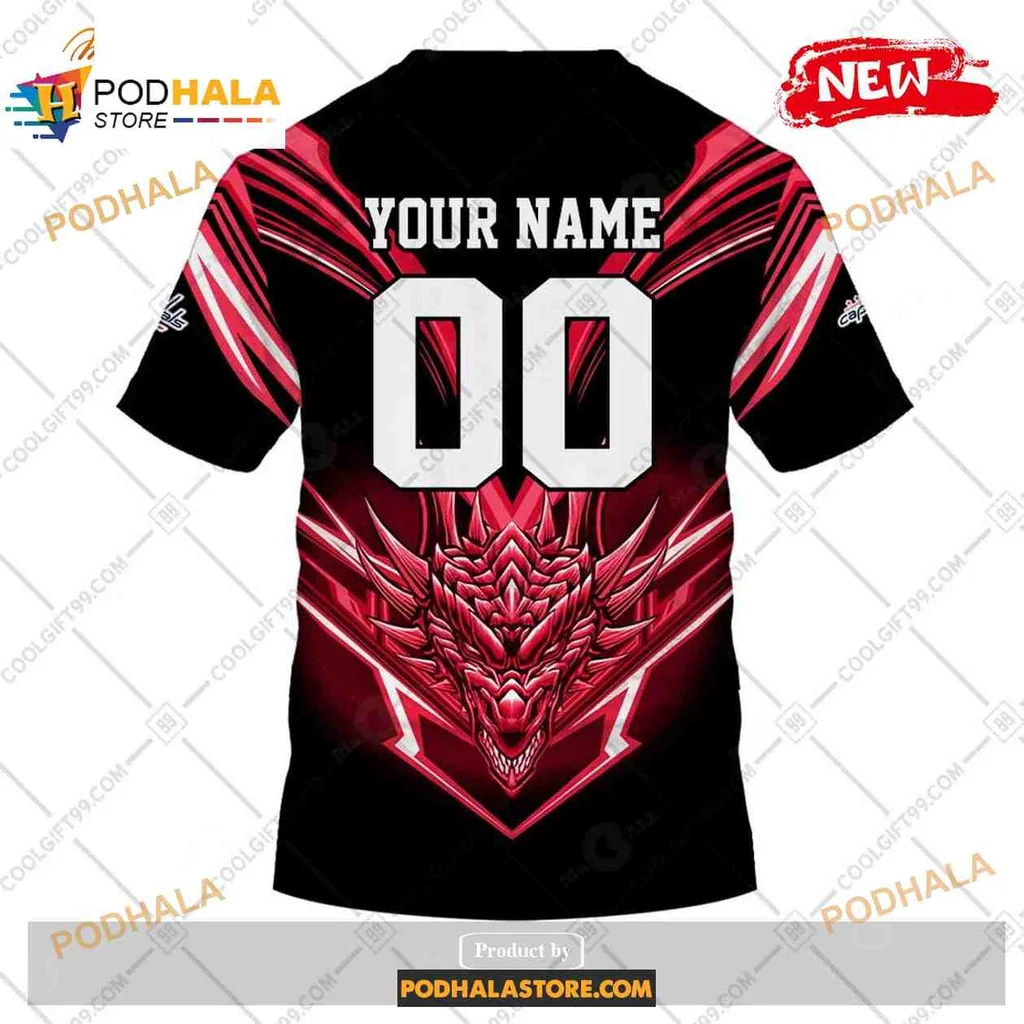Fierce Washington Capitals Dragon 3D Print Hoodie With Bold Design Fierce Washington Capitals Dragon 3D Print Hoodie With Bold Design