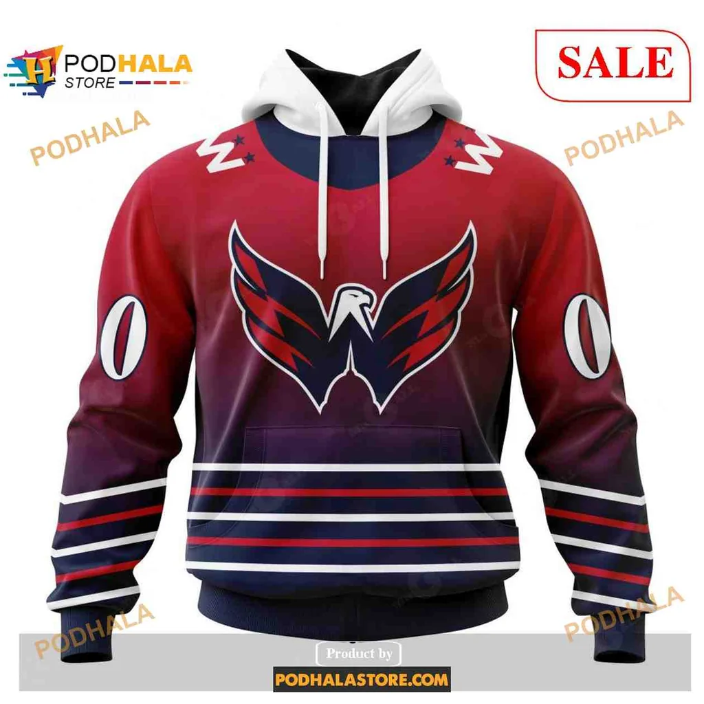 Fierce Washington Capitals Eagle Hoodie With Retro Gradient Design