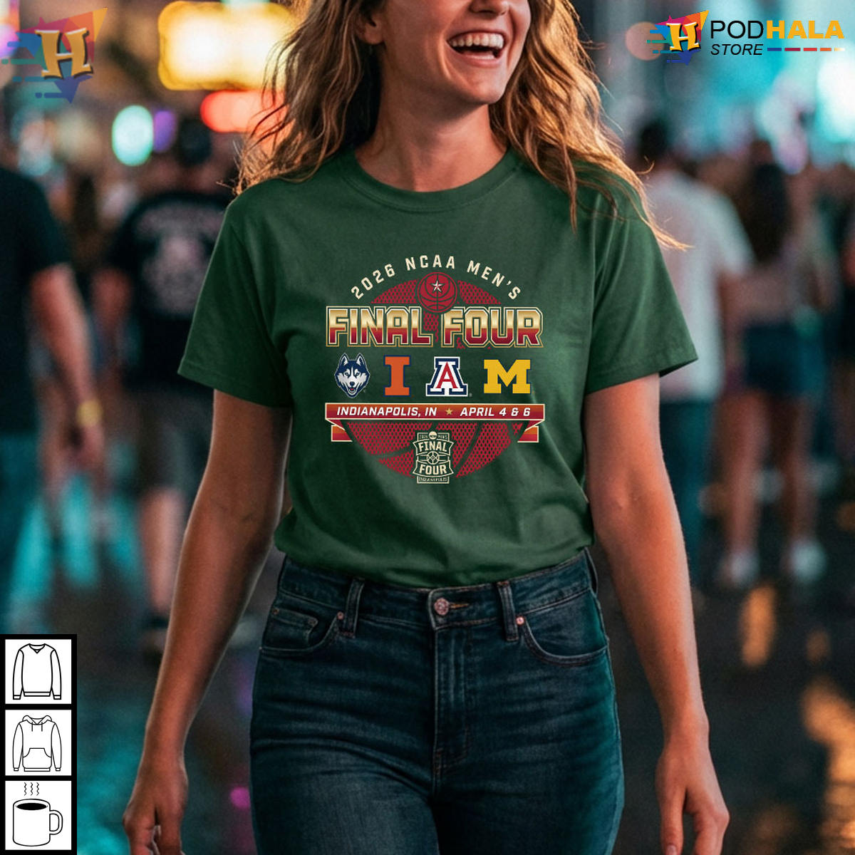 Final Four 2026 NCAA Men's Basketball Indianapolis T-Shirt for Huskies Fans