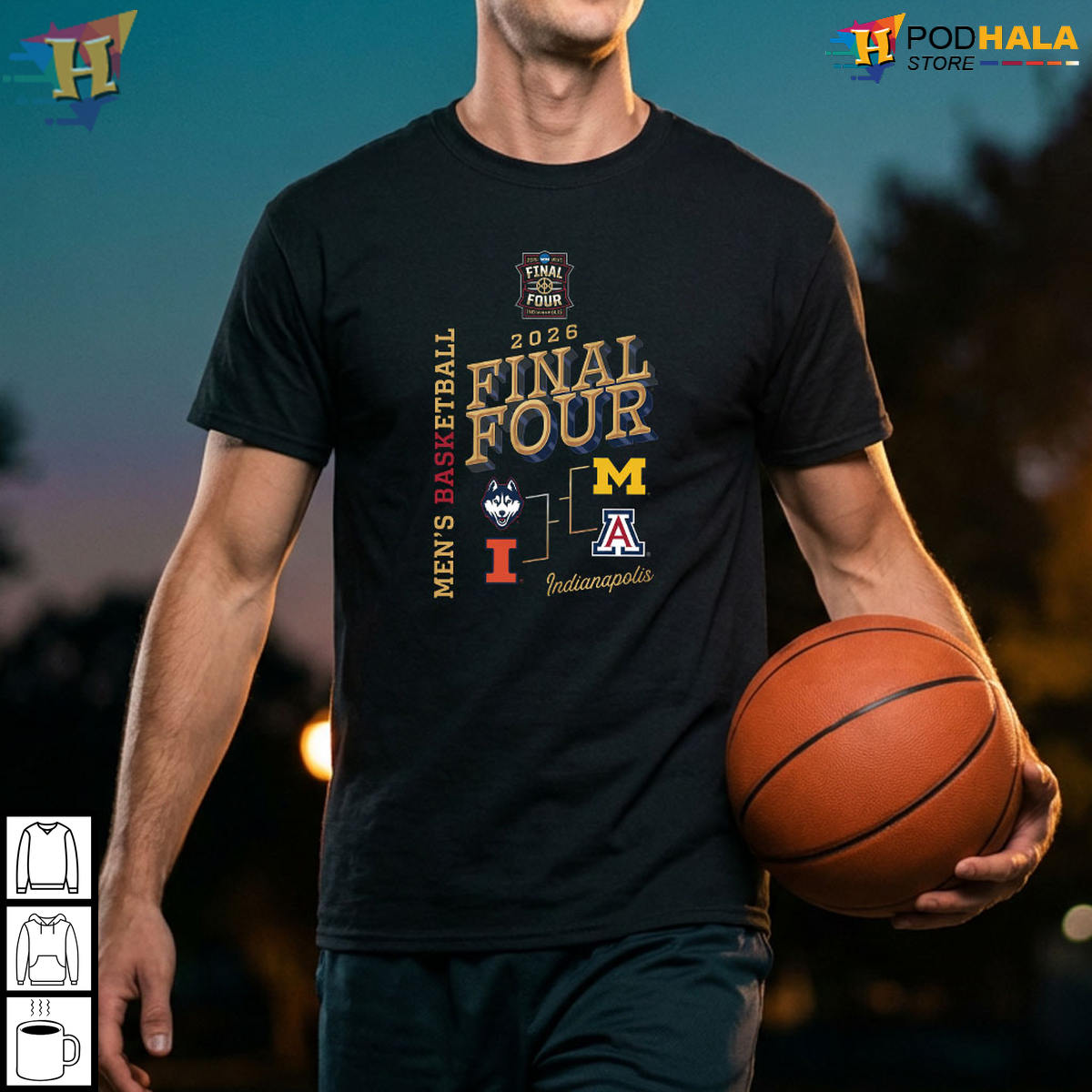 Final Four 2026 NCAA Men's Basketball T-Shirt for College Fans & Alumni as Gift