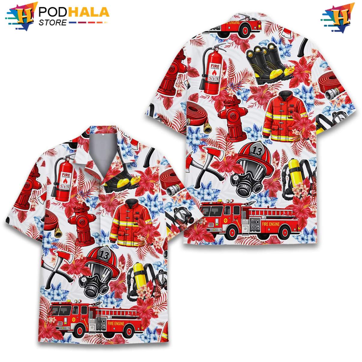 Firefighter Airplane Aloha Shirt Mens Patriotic Military Plane Apparel Firefighter Airplane Aloha Shirt Mens Patriotic Military Plane Apparel