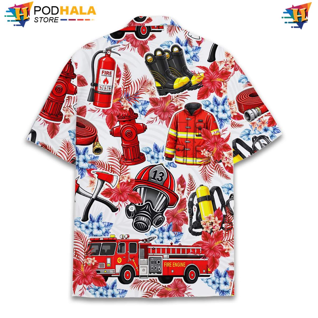 Firefighter Airplane Short-sleeve button-up shirt Mens Patriotic Military Plane Apparel Firefighter Airplane Short-sleeve button-up shirt Mens Patriotic Military Plane Apparel