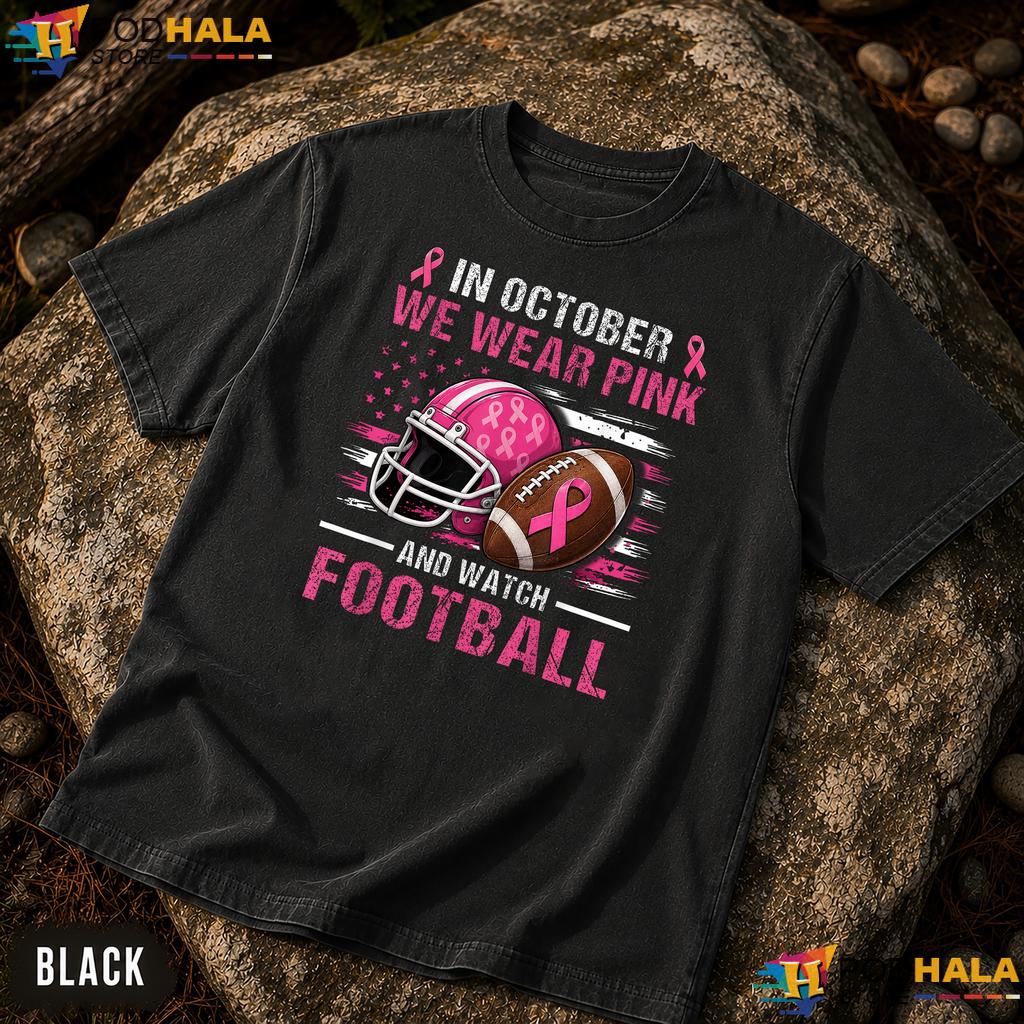 Flag Football Mens Boys Comfort Colors Shirt October Pink Breast Cancer