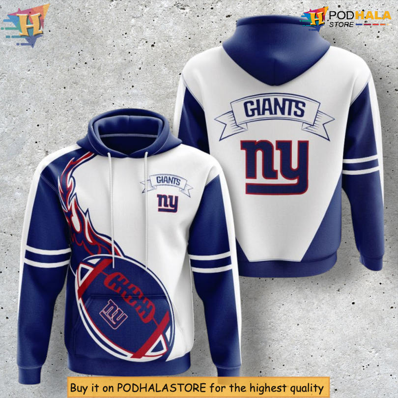 Flame Ball Graphic Design New York Giants Holiday Hoodie Custom Apparel