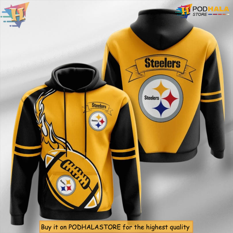 Flame Balls Pattern Pittsburgh Steelers Mens Hoodie Unique Graphic Gift for Fans