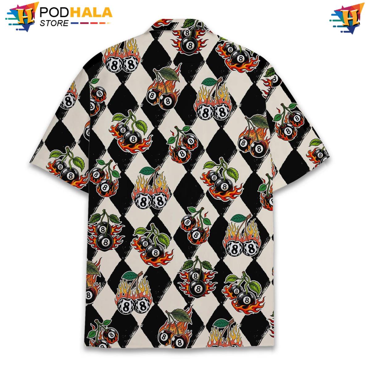 Flaming 8 Ball Tropical Shirt Mens Tropical Luau Party Resort Button Down Flaming 8 Ball Tropical Shirt Mens Tropical Luau Party Resort Button Down