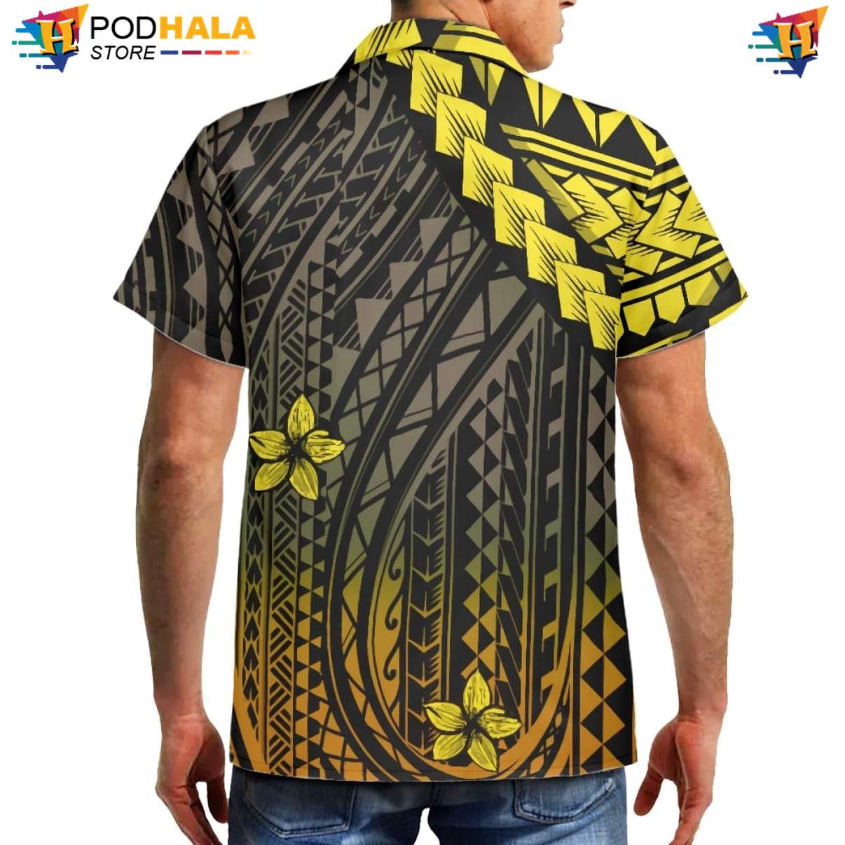Floral Plumeria Short-sleeve button-up shirt Mens Traditional Polynesian Samoa Resort Wear Floral Plumeria Short-sleeve button-up shirt Mens Traditional Polynesian Samoa Resort Wear