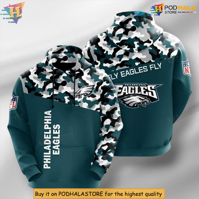 Fly Eagles Fly Camo Edition Mens Philadelphia Eagles Hoodie Gift for Fans