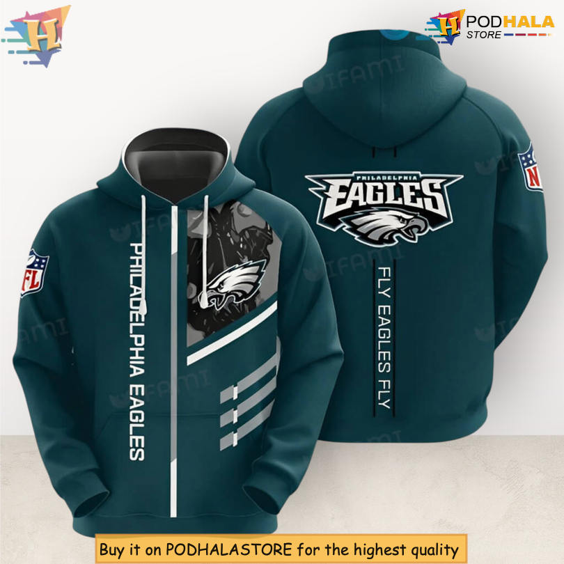 Fly Eagles Fly Green Logo Philadelphia Eagles Hoodie Mens Custom Design