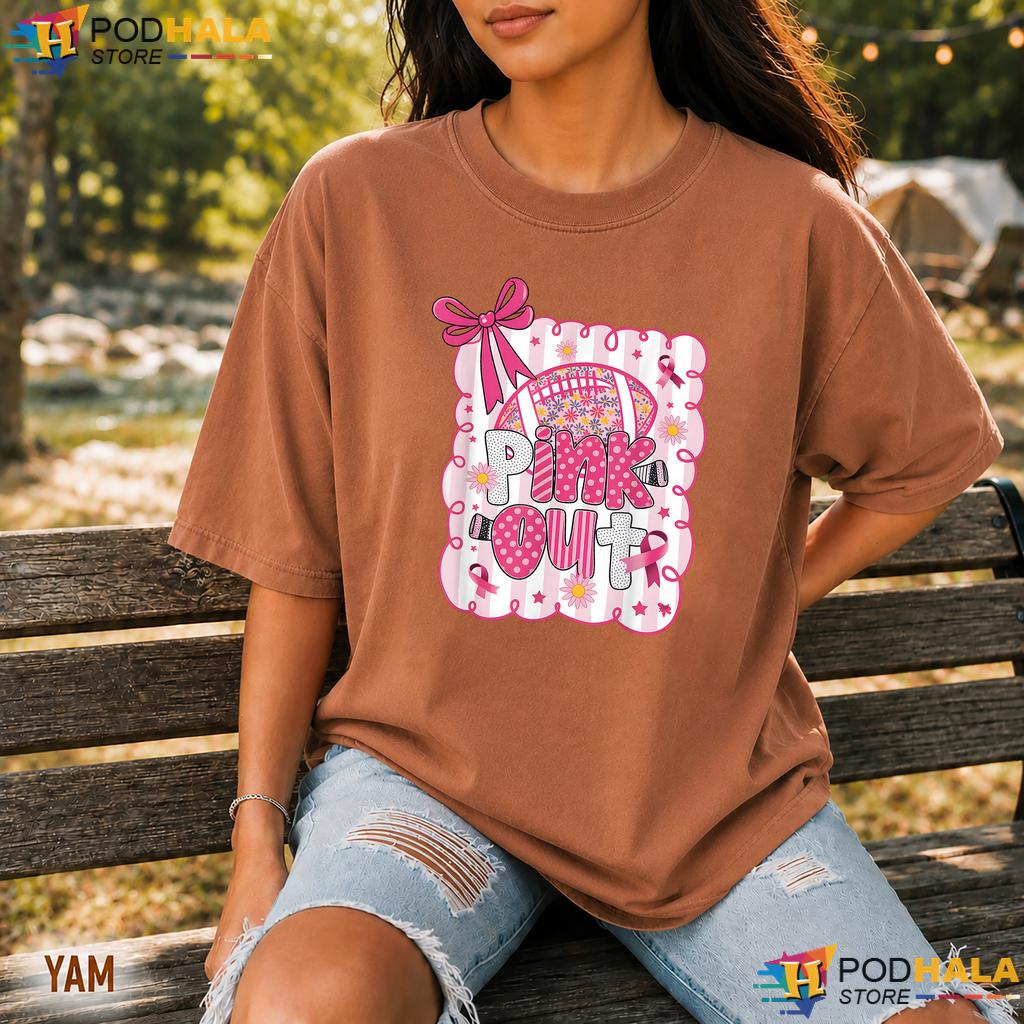 Football Pink Out Kids Comfort Colors Tshirt Breast Cancer Awareness Football Pink Out Kids Comfort Colors Tshirt Breast Cancer Awareness