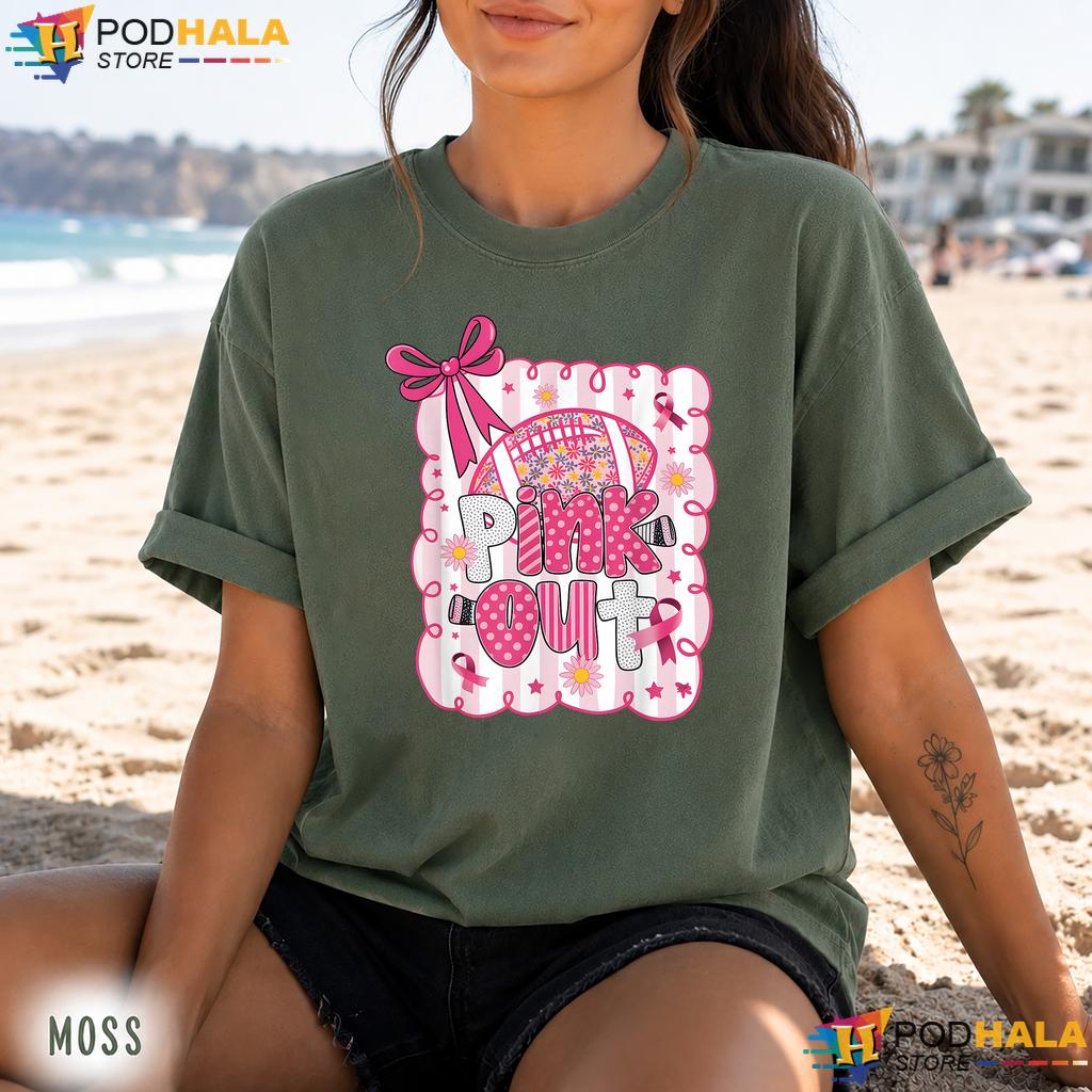 Football Pink Out Kids Comfort Colors Tee Breast Cancer Awareness Football Pink Out Kids Comfort Colors Tee Breast Cancer Awareness