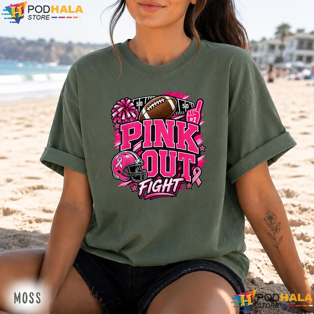 Football Pink Out Mens Kids Comfort Colors Tee Breast Cancer Women Football Pink Out Mens Kids Comfort Colors Tee Breast Cancer Women
