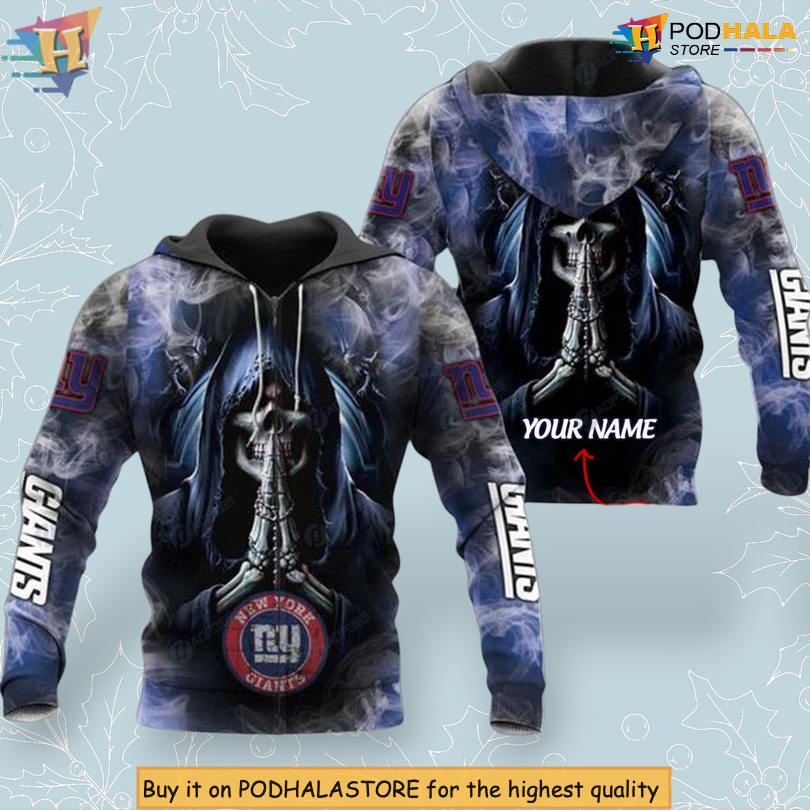 Football Skull Design New York Giants Graphic Hoodie All Over Print