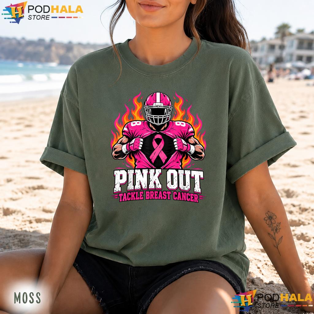 Football Tackle Pink Out Mens Comfort Colors Tee Breast Cancer Boys Football Tackle Pink Out Mens Comfort Colors Tee Breast Cancer Boys
