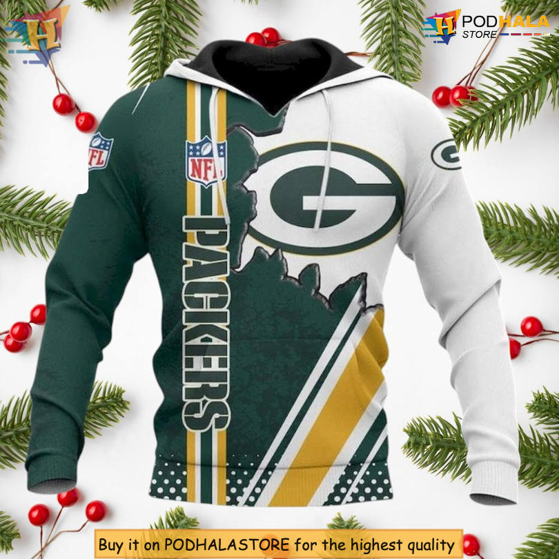 Football Texture Pattern Green Bay Packers Hoodie Mens NFL Team Hoodie 3D