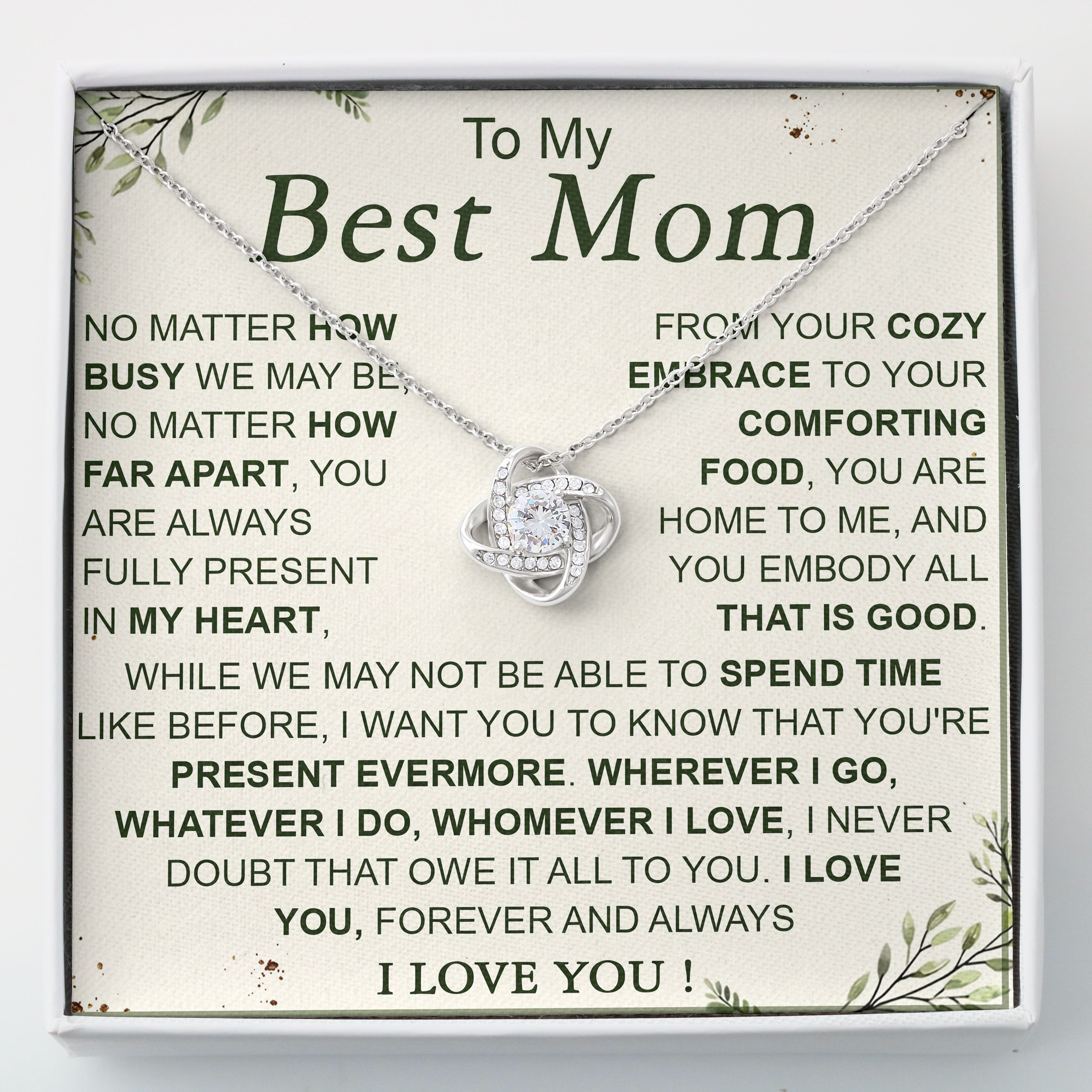 Forever And Always Message Card Necklace - Gift For Mom - Mothers Day 2026