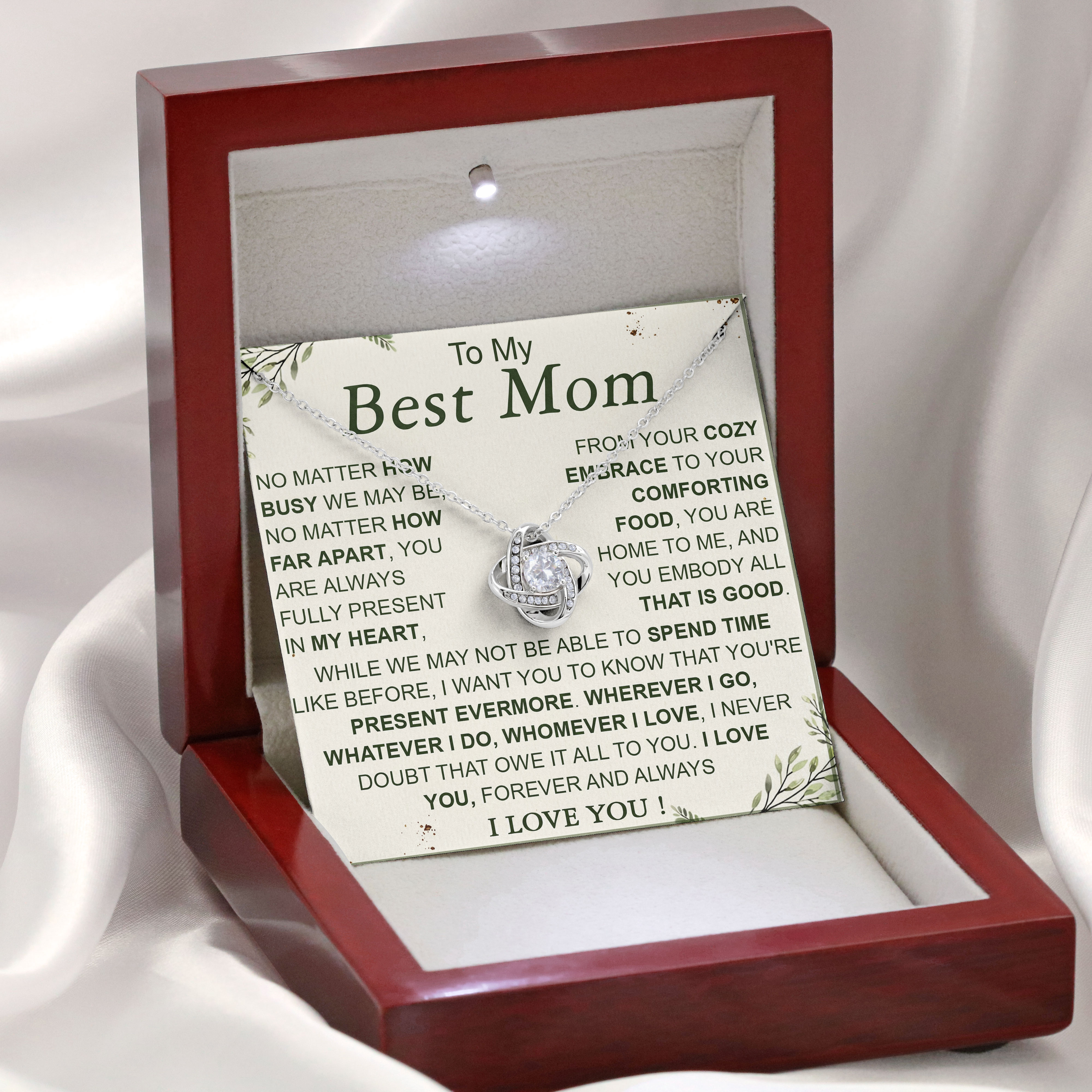 Forever And Always Message Card Necklace - Gift For Mom - Mothers Day 2026 - View 1 Forever And Always Message Card Necklace - Gift For Mom - Mothers Day 2026 - View 1