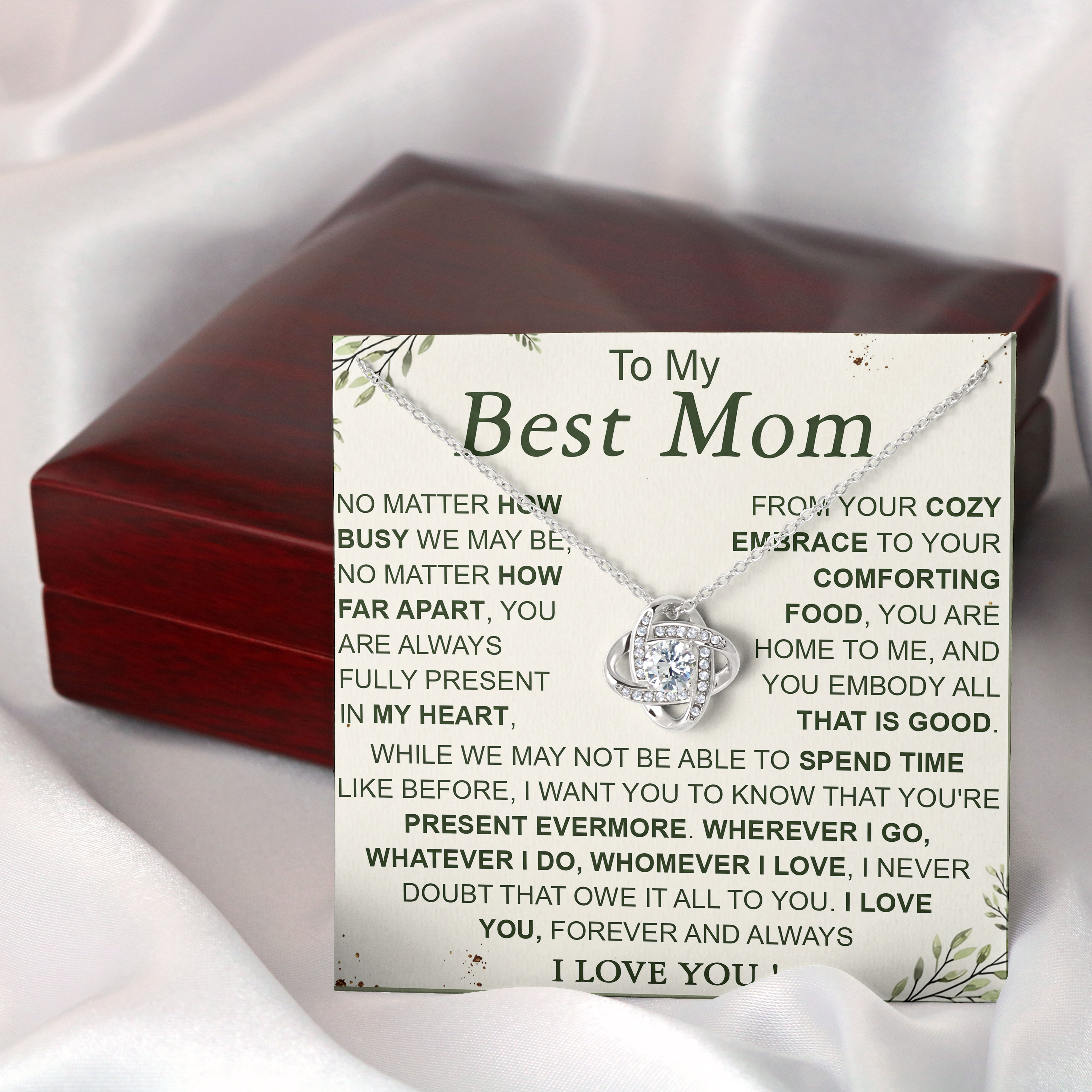 Forever And Always Message Card Necklace - Gift For Mom - Mothers Day 2026 - View 2 Forever And Always Message Card Necklace - Gift For Mom - Mothers Day 2026 - View 2