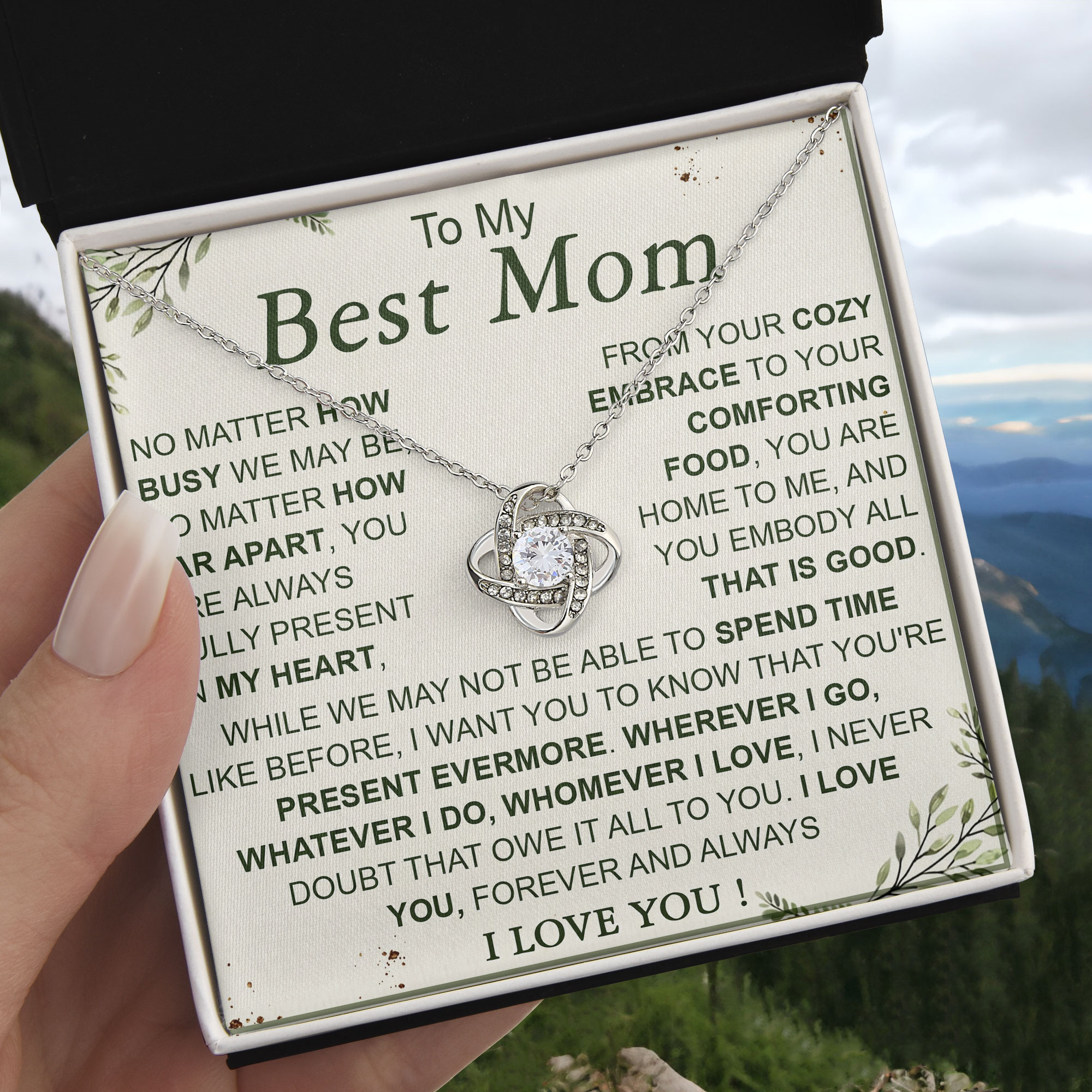 Forever And Always Message Card Necklace - Gift For Mom - Mothers Day 2026 - View 3 Forever And Always Message Card Necklace - Gift For Mom - Mothers Day 2026 - View 3