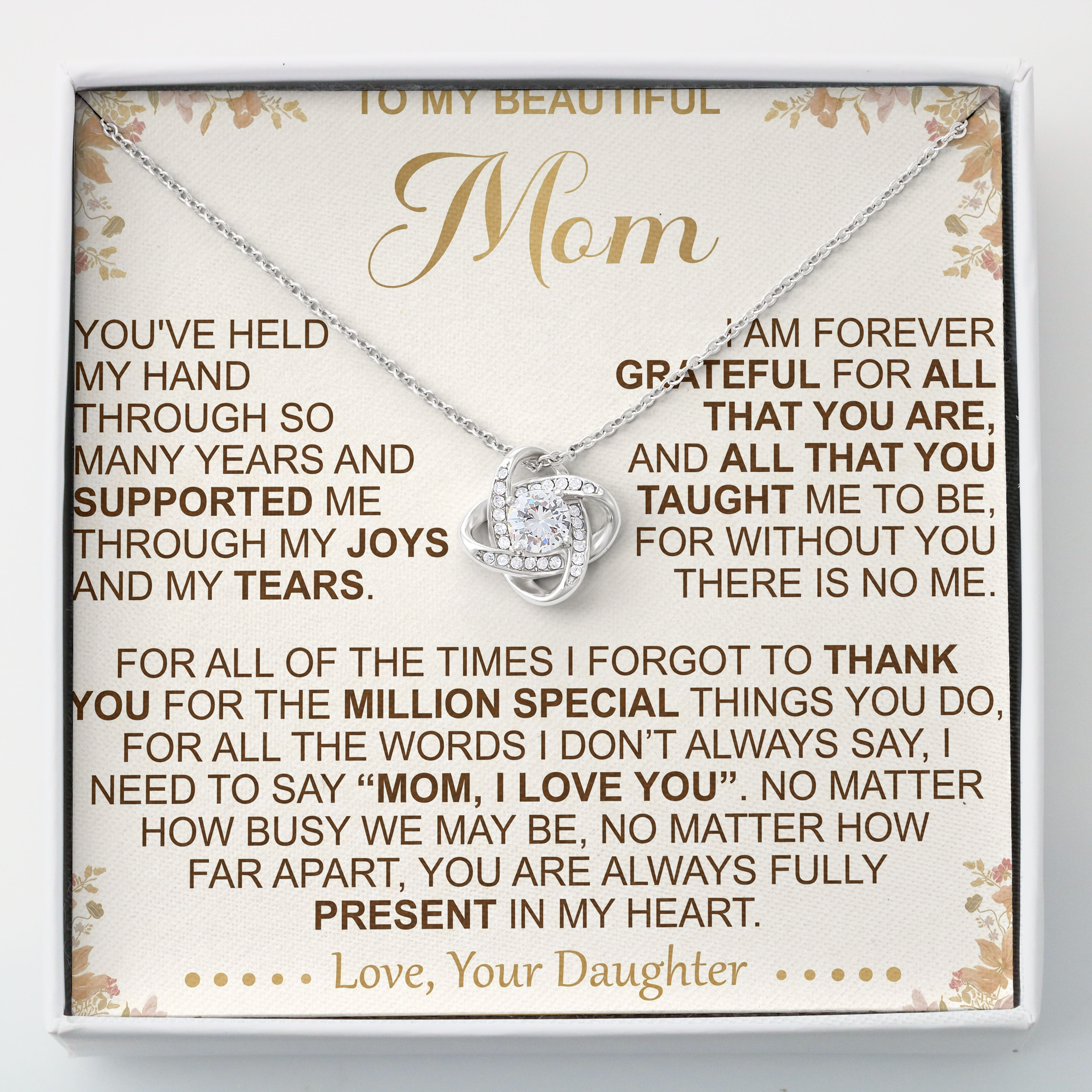 Forever Grateful Message Card Necklace - Gift For Mom - Mothers Day 2026