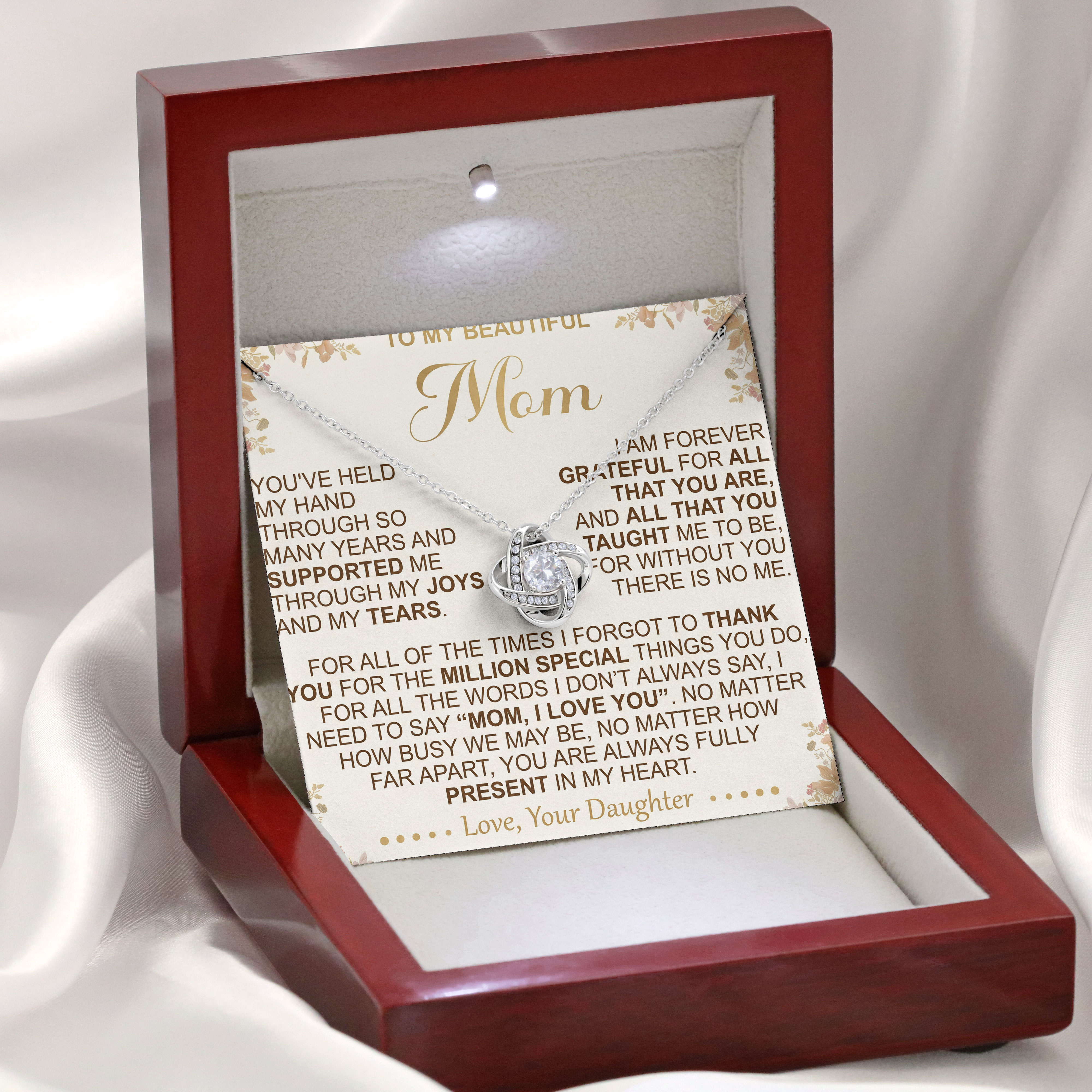 Forever Grateful Message Card Necklace - Gift For Mom - Mothers Day 2026 - View 2 Forever Grateful Message Card Necklace - Gift For Mom - Mothers Day 2026 - View 2