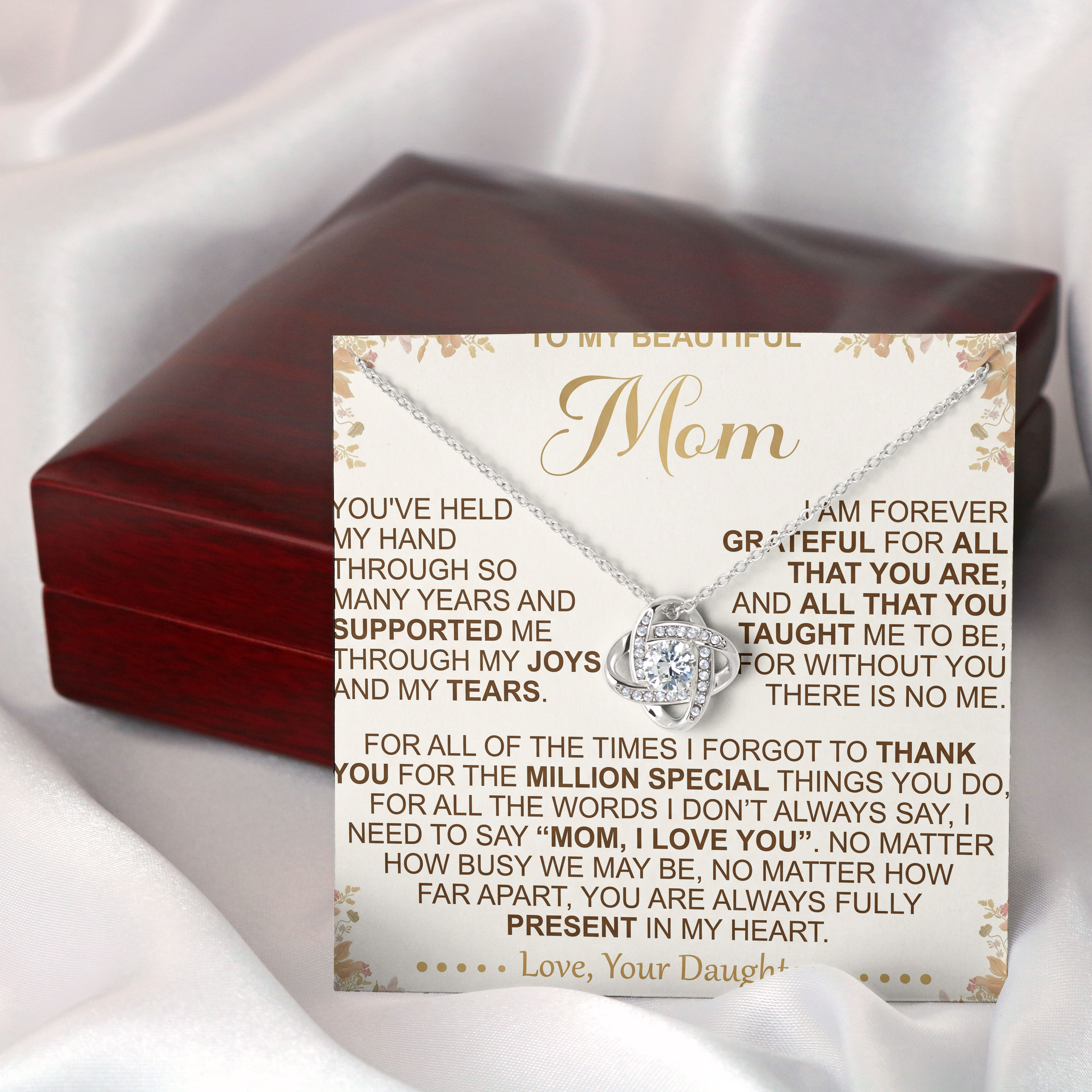 Forever Grateful Message Card Necklace - Gift For Mom - Mothers Day 2026 - View 3 Forever Grateful Message Card Necklace - Gift For Mom - Mothers Day 2026 - View 3