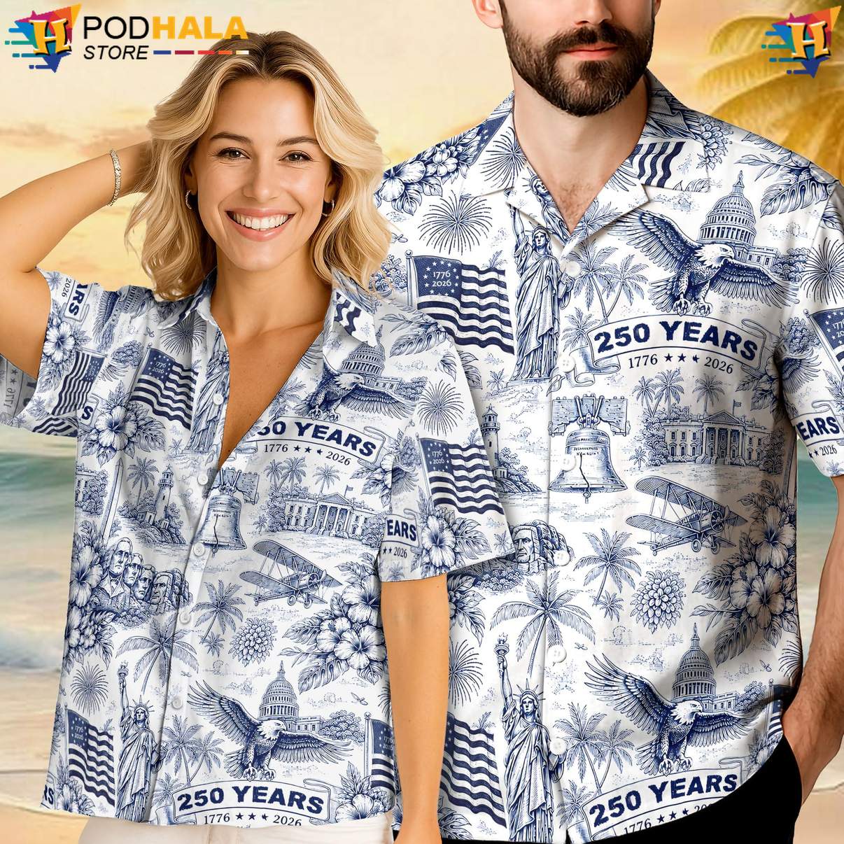 Fourth Of July 250th Aloha Shirt USA Anniversary Patriotic Mens Beachwear Fourth Of July 250th Aloha Shirt USA Anniversary Patriotic Mens Beachwear