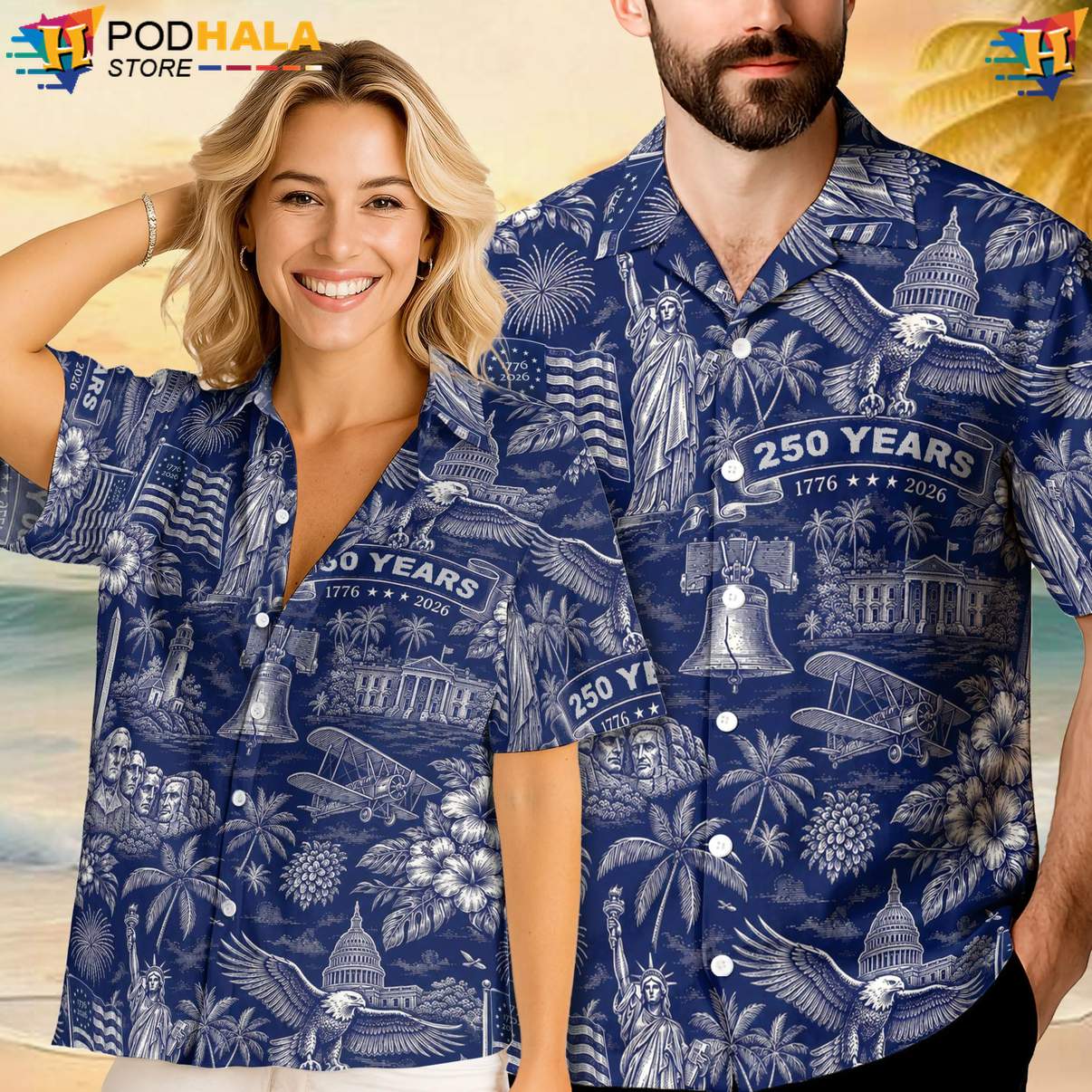 Fourth Of July USA Aloha Shirt 250 Anniversary Patriotic Mens Summer Top Fourth Of July USA Aloha Shirt 250 Anniversary Patriotic Mens Summer Top