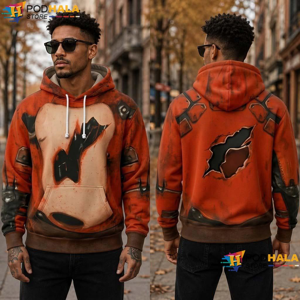 Foxy Fan Halloween 3D Printed Hoodie Nightmare Horror Cosplay Gift Top - View 1 Foxy Fan Halloween 3D Printed Hoodie Nightmare Horror Cosplay Gift Top - View 1