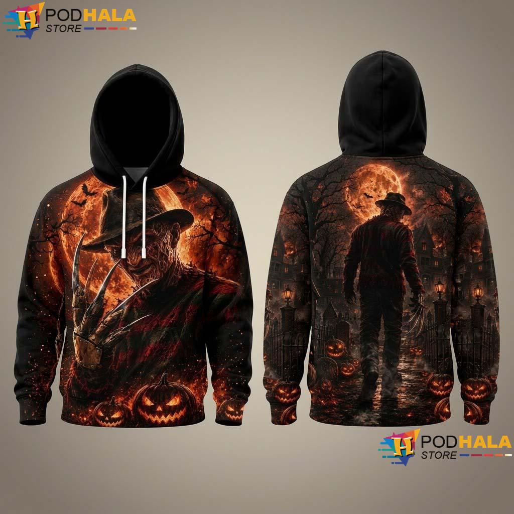 Freddy Claw Halloween 3D Printed Hoodie Elm Street Horror Pumpkin Graphic