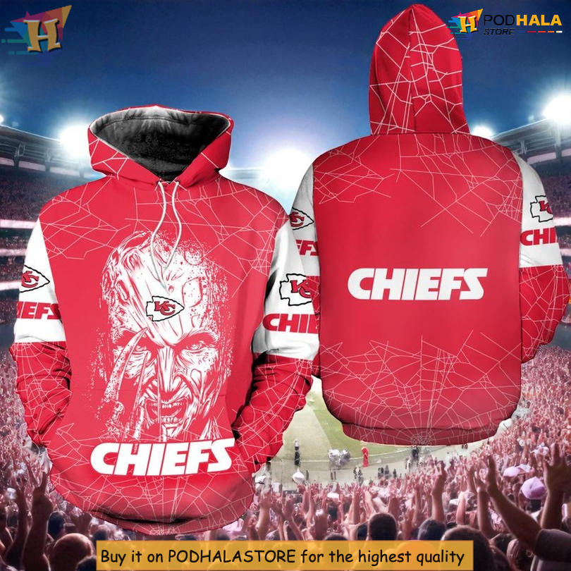 Freddy Krueger Halloween Kansas City Chiefs Mens Hoodie, Scary 3D Style