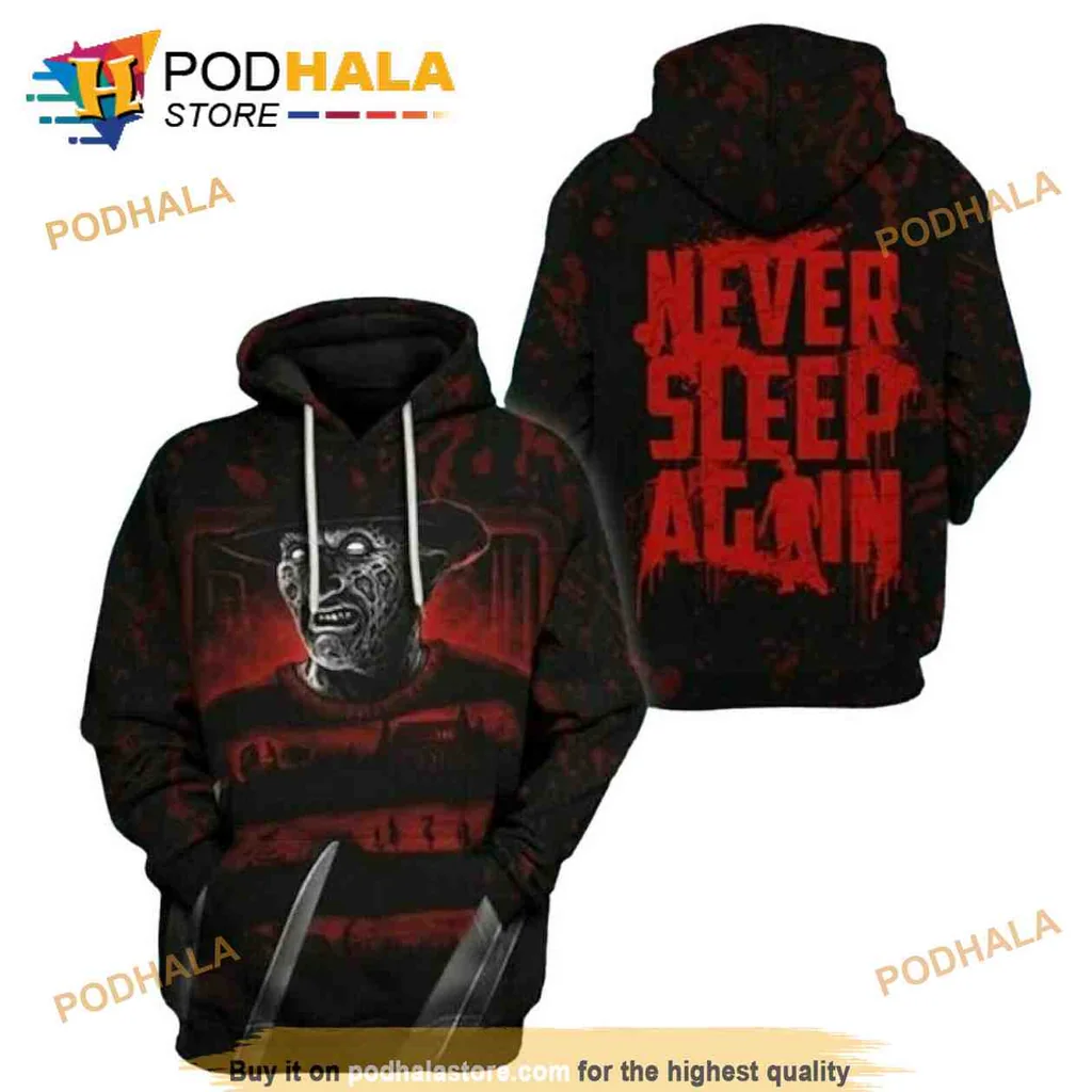 Freddy Krueger Never Sleep Again 3d Hoodie With Horror Design