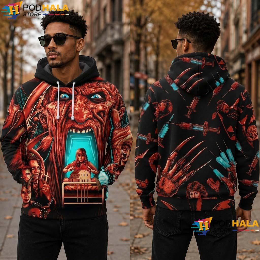 Freddy Winter Halloween 3D Hoodie Unisex Spooky New Gift Apparel Men Freddy Winter Halloween 3D Hoodie Unisex Spooky New Gift Apparel Men