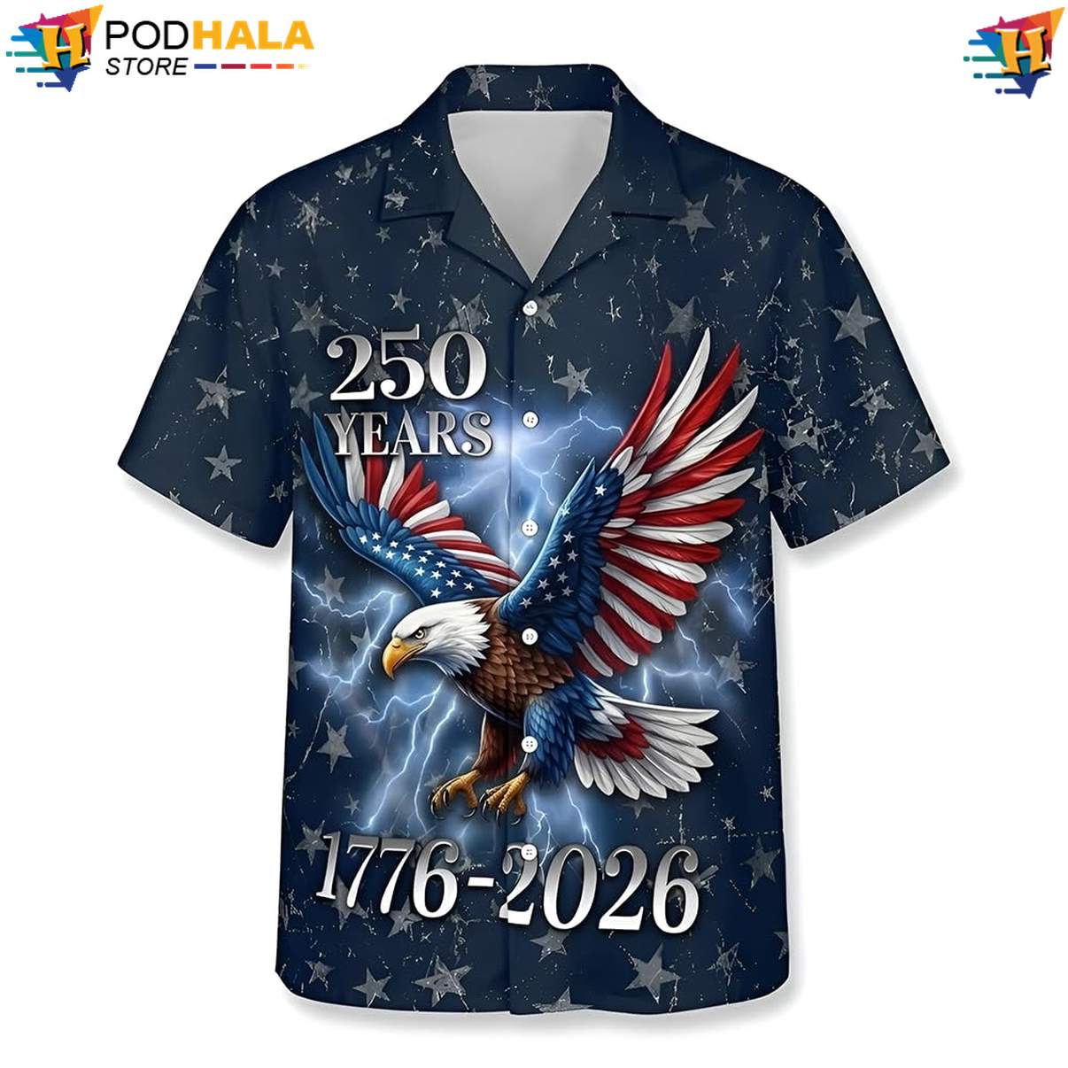 Freedom Eagle 250th Aloha Shirt USA Patriotic Statue Of Liberty Gift Men