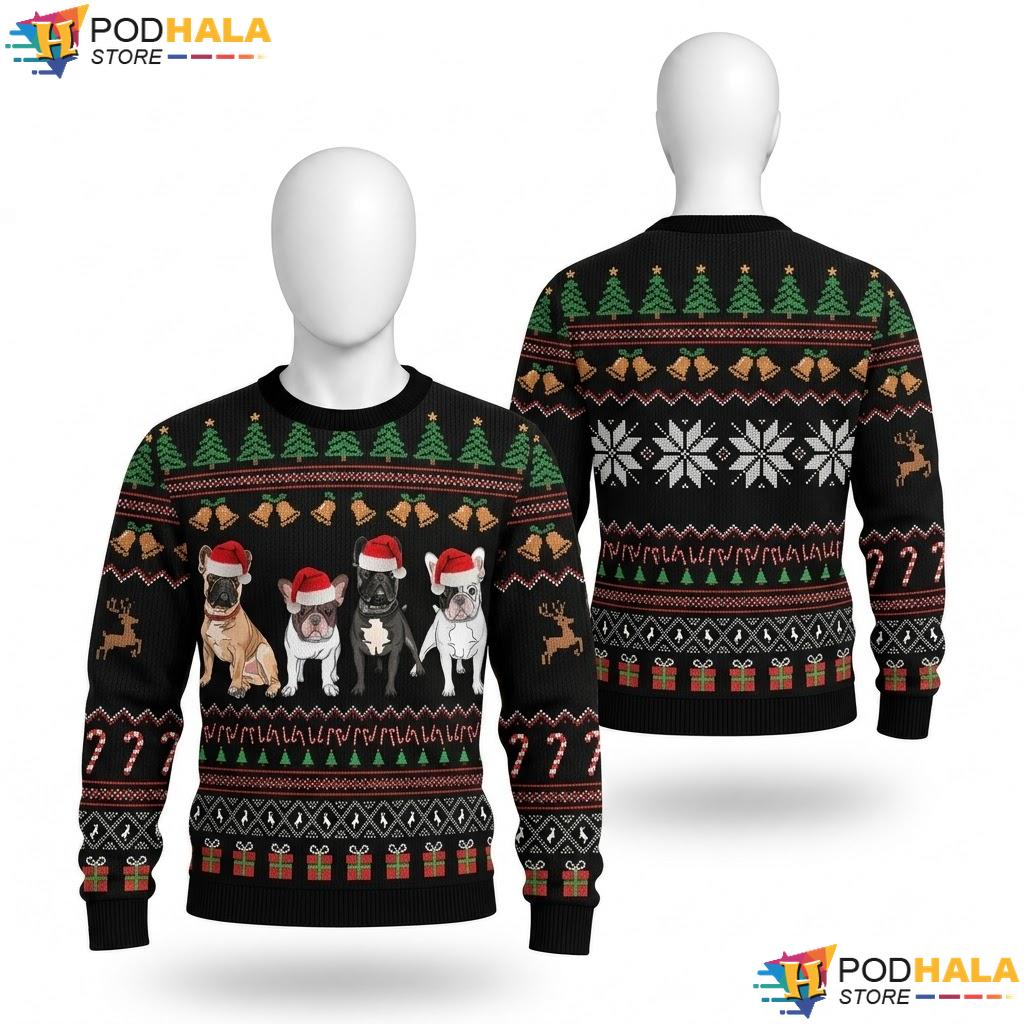 French Bulldog Frenchie Ugly Christmas Sweater Funny Mom Xmas Top