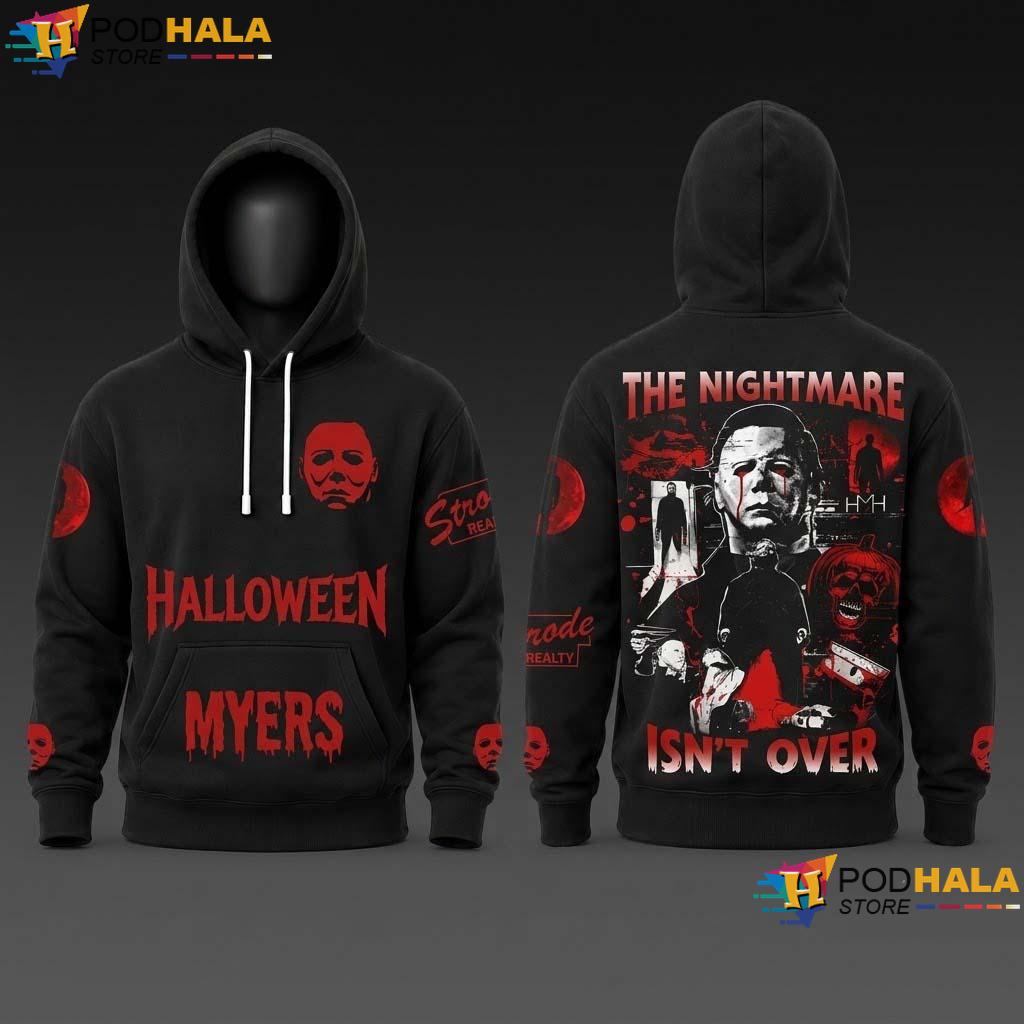 Friday Halloween All Over Print Hoodie Horror Movie Character Spooky Top